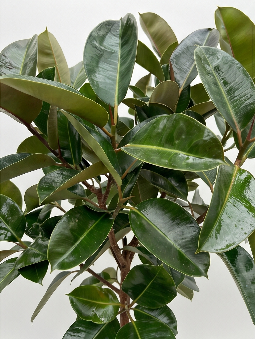 Opstammet Gummitræ, Ficus Elastica Robusta plante